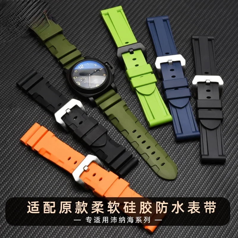 Per Cinturino Orologio In Silicone Panerai Parnis Parnis Pam616 024 055 Cinturino In Gomma Serie Stealth 24Mm