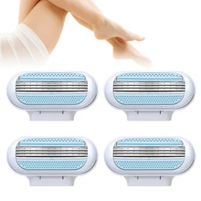 Женская безопасная профессиональная бритва для женщин 3 слоя лезвия для бритвы из нержавеющей стали замена головы удаление волос для леди