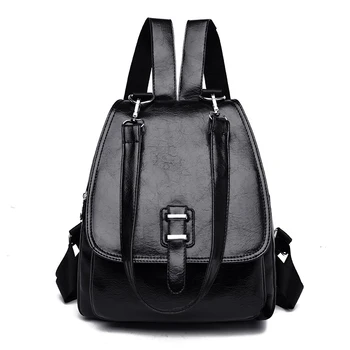 

Luxury Ladies Backpack Casual Elegant Multi Function Shoulder Bags Women Pu Leather Collage Student School Bags Book Bag Travel