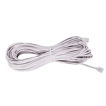

Flexible RJ11 6P2C Telephone Extension Cable 19M White