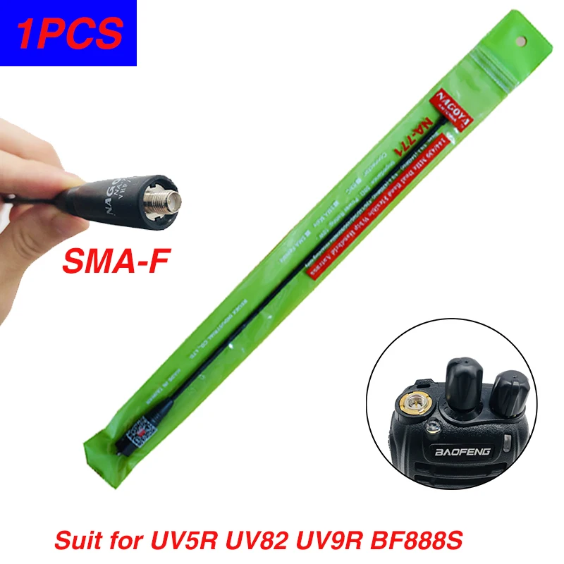 1PC SMA-F NAGOYA NA-771 антенна SMA-F женский na771 Двойной диапазон УВЧ, свч для Kenwood Baofeng UV-5R UV-82 BF-888S двухстороннее радио CB Ham радио - Цвет: 1PC SMA-F