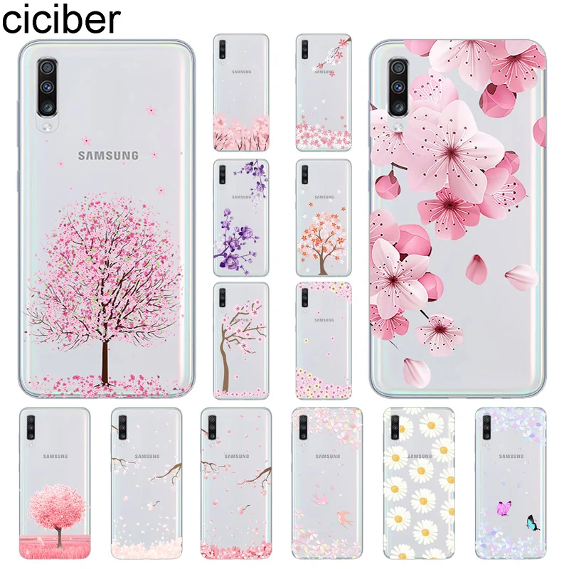 Ciciber чехол для телефона вишневые Цветы Чехол samsung Galaxy A50 A70 A80 A40 A30 A20 A60 A10 A20e Мягкий