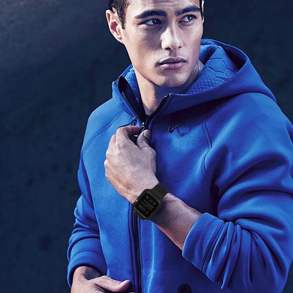 Силиконовый ремешок+ чехол для часов Oneness для Apple watch band 44 мм 40 мм для iwatch band 5 4 3 2 1 42 мм 38 мм дышащий спортивный браслет