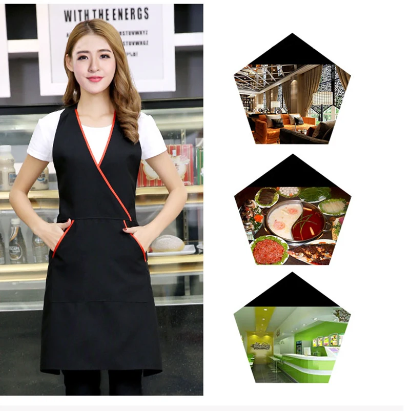 Fashion cute beauty nail mother and baby coffee shop waiter overalls apron24