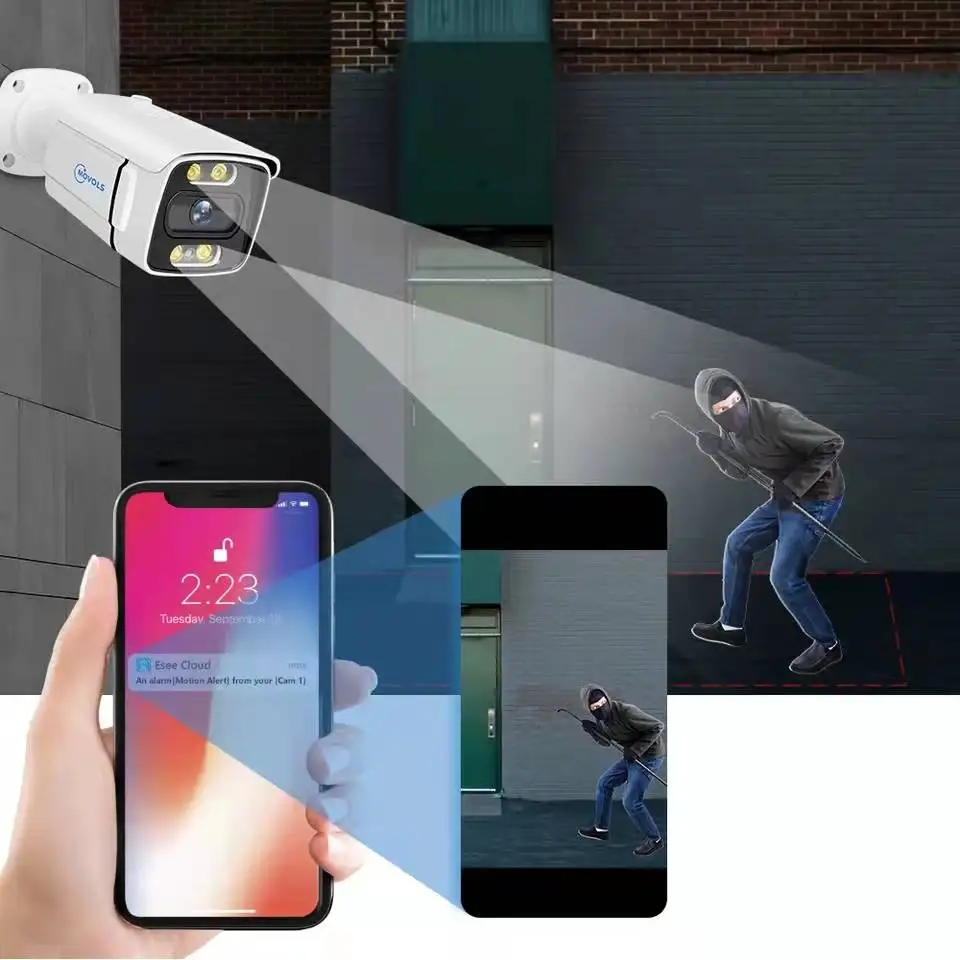 Movols Video Surveillance Camera POE System 4K 8MP 5MP Color Night Vision Security Outdoor CCTV IP NVR H.265 P2P Set Speaker Kit security camera smart outdoor camera