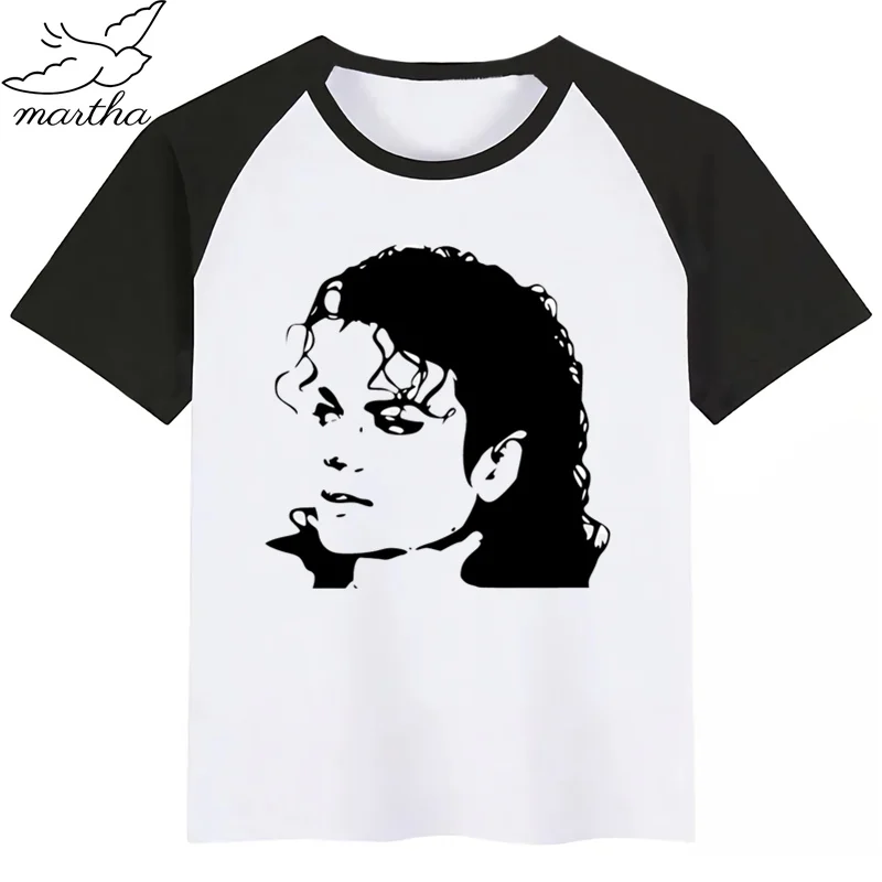 Майкл Джексон MJ The King of The Pop/футболка для маленьких мальчиков и девочек топ для маленьких мальчиков, Детская футболка с принтом, Забавные футболки Летние футболки с короткими рукавами