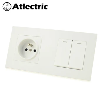 

Atlectric FR Standard Plug Socket 1 2 3 4 Gang ON/OFF Light Button Switch Socket Switch Double Power Electrical Outlet