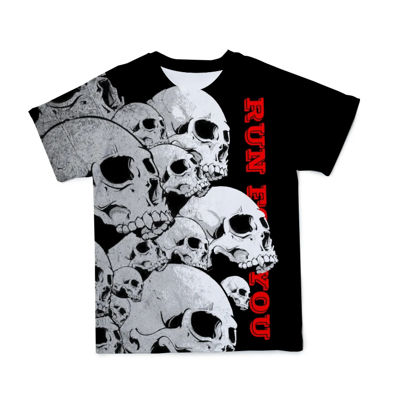 

Summer Fun Men's 3D T-shirts Skull And Poker Print Men Short Sleeve Print TShirt Street Round Neck LargeSize Clothes Custom Made