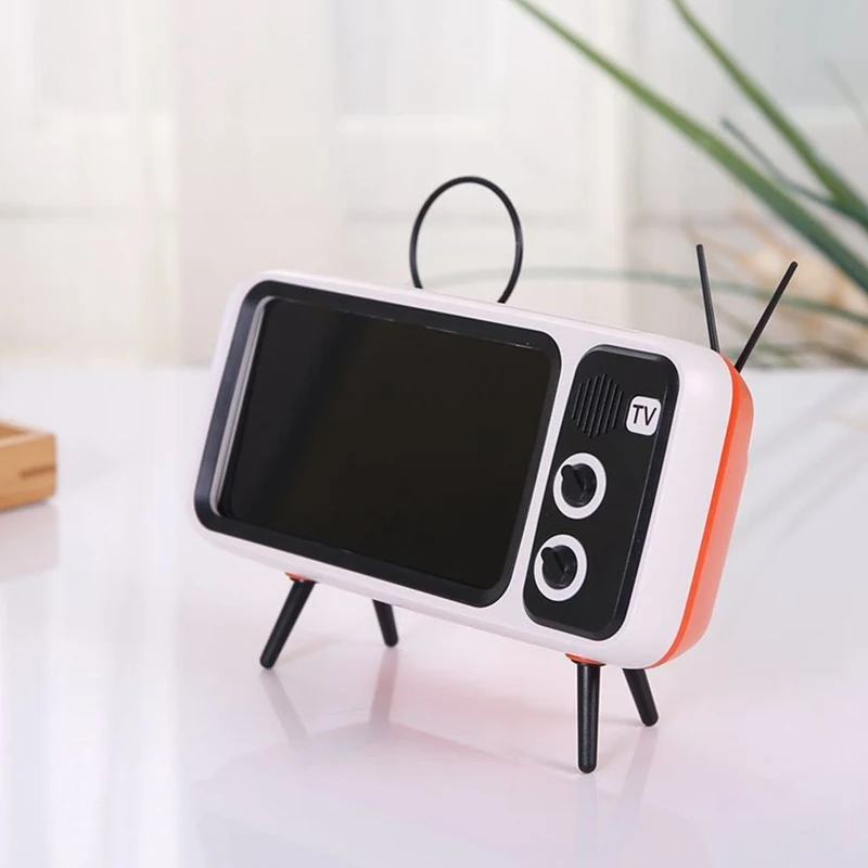 Портативный беспроводной PTH800 Ретро ТВ мини Bluetooth Super Bass динамик держатель телефона мобильный телефон Кронштейн подходит для смартфонов
