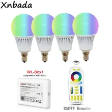 Milight Светодиодная лампа E14 5 Вт RGB+ CCT Светодиодная лампа AC85-265V, беспроводной WL-Box1 светодиодный контроллер, 2,4G беспроводной RGBWW RF пульт дистанционного управления