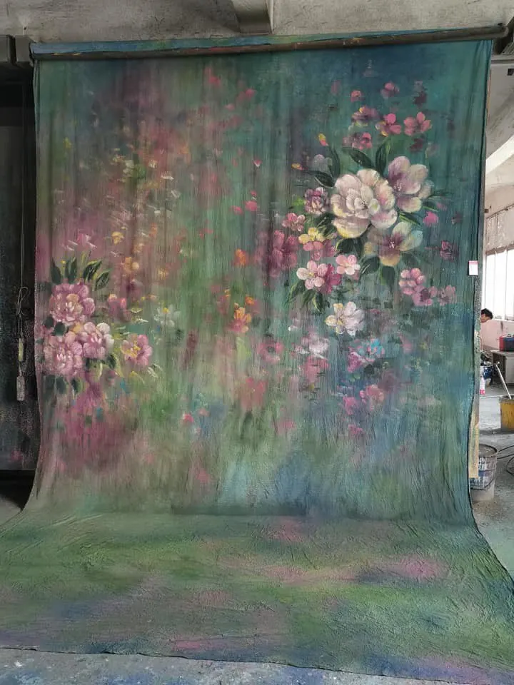 

New Customized 10x20ft flower hand painted Muslin backdrops photography wedding,photo studio backgrounds for maternity sessions