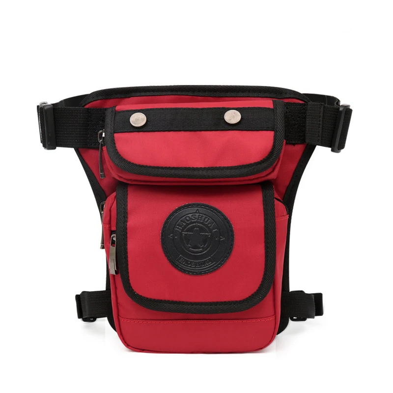 Red leg bag Поясная сумка, Мужская Холщовая Сумка на бедро, поясная сумка, сумка для езды на мотоцикле, сумка через плечо, Мужская поясная сумка - Цвет: Red leg bag