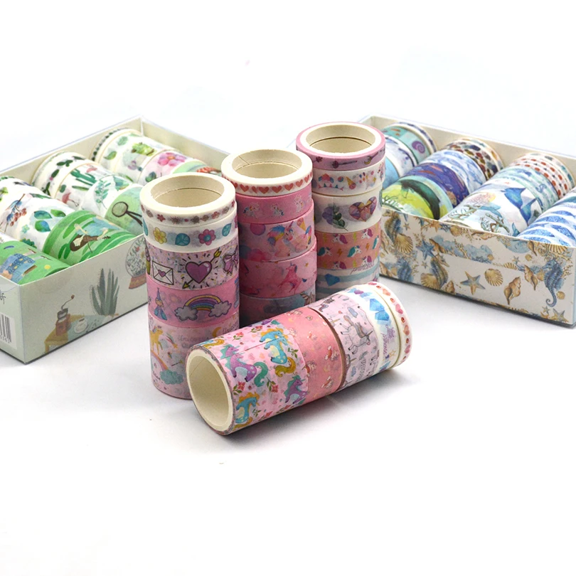 Unicórnio, Fitas Washi, Sakura Adesivos, Fita Adesiva de Papelaria, 2m, 20Pcs