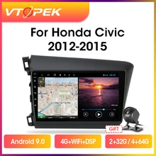 Мультимедийная магнитола Vtopek для HONDA CIVIC 10,0-2015, стерео-система на Android 2012, с 9