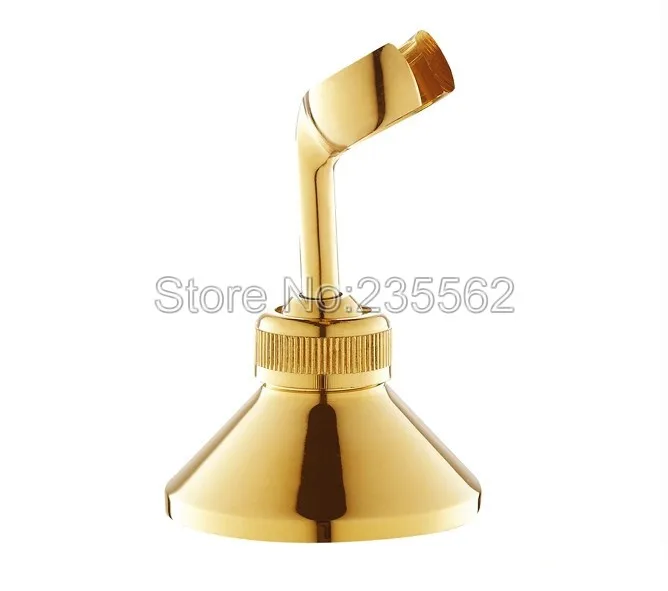 

Golden Brass Finish Hand Held Shower Head Clasp Holder Adjustable Wall Bracket