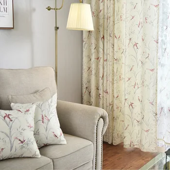 

2020 Half-blackout Flowers Curtains Pattern Printing Floor Ceiling Window Curtains for Living Dining Room Bedroom