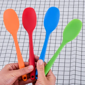 

4 Pcs/Set Cake Butter Spatula Silicone Spoon Mixing Spoon Bakeware Utensils Tableware Kitchen Soup Spoons Mixer Cooking Tools R
