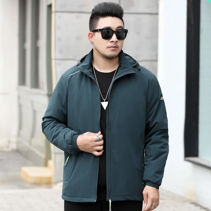 Новинка размера плюс 10XL 9XL 8XL 7XL 6XL Мужская Флисовая Куртка с капюшоном Мужское пальто повседневные однотонные куртки хлопковые мужские куртки