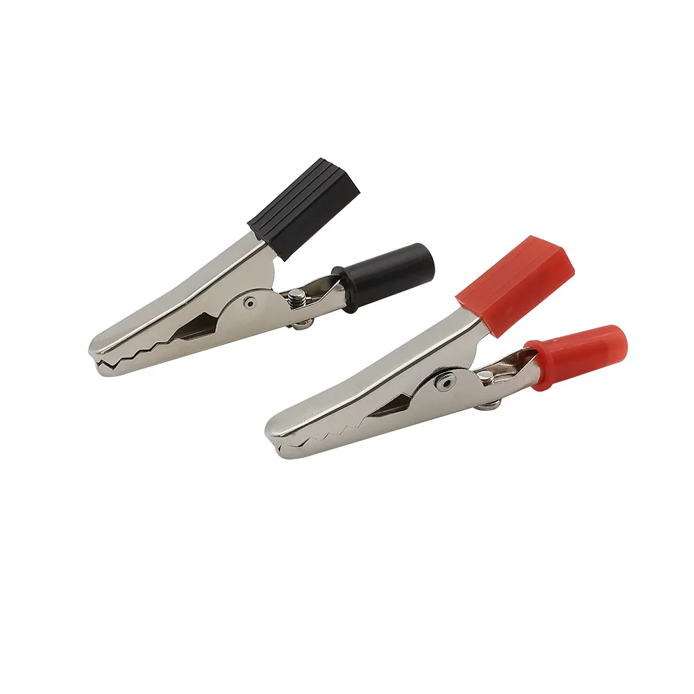 Alligator clips 10Pcs Alligator Clips Electronic Metal Clamp Nickel plated iron nsulated Crocodile Clips For Power Supply Battery 55mm