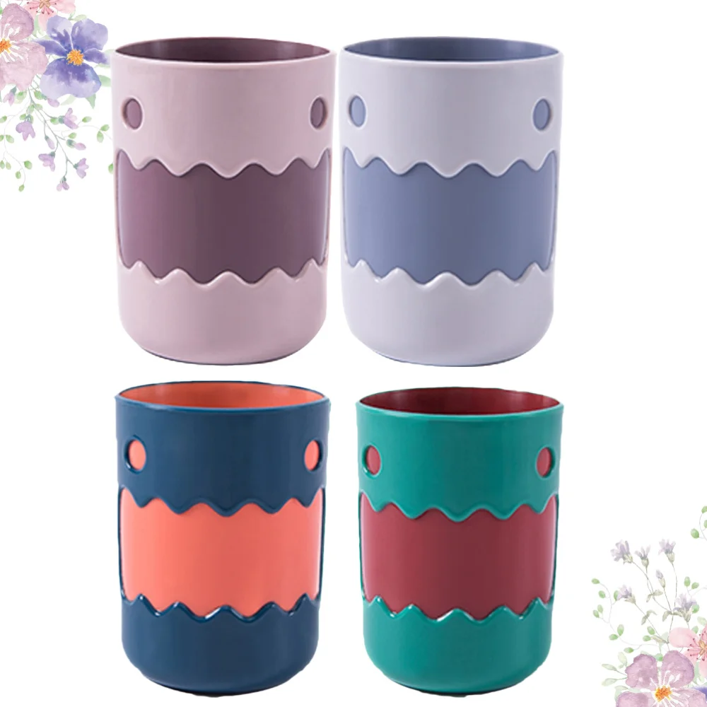 

4Pcs Tooth Mug Toothpaste Organizer Bathroom Accessories Tooth Brushing Cup Travel Tooth Cup for Home Travel