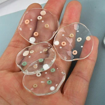 

Fashion Transparent Style Resin Acrylic Geometry Charms 20pcs 31*30mm Colorful Plastic Earring Round Charm Pendant Ornaments DIY