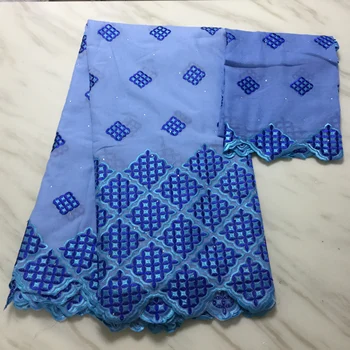 

New 5+2 Yards African Nigerian Dry Lace Fabric Swiss Voile Lace In Switzerland Dubai 100% Pure Cotton Lace For Sewing Dress