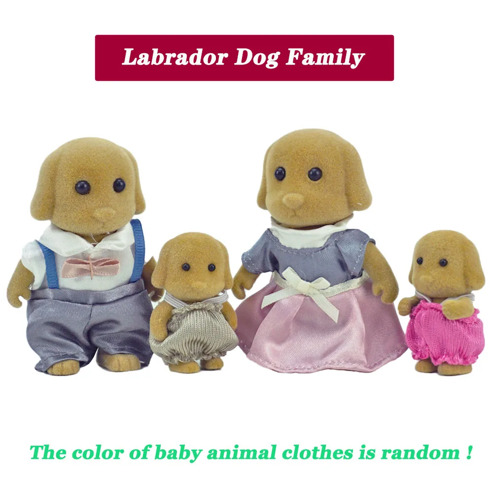 

1/12 Kids Toy DollHouse Accessorie Forest Animal Home Miniature Critter 3 Inch Labrador Dog Family Collectible Toys For girls