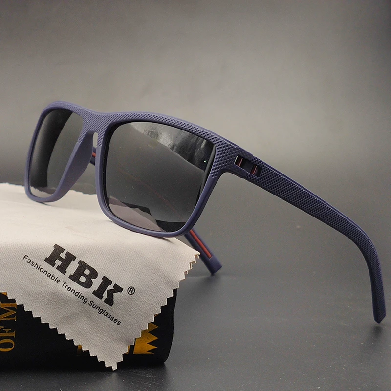 C2 Blue Grey HBK, новинка, TR90, Мужские квадратные поляризованные солнцезащитные очки, для вождения, зажигалка, небьющийся материал, уникальный дизайн, для рыбалки, солнцезащитные очки, UV400 - Цвет линз: C2 Blue Grey