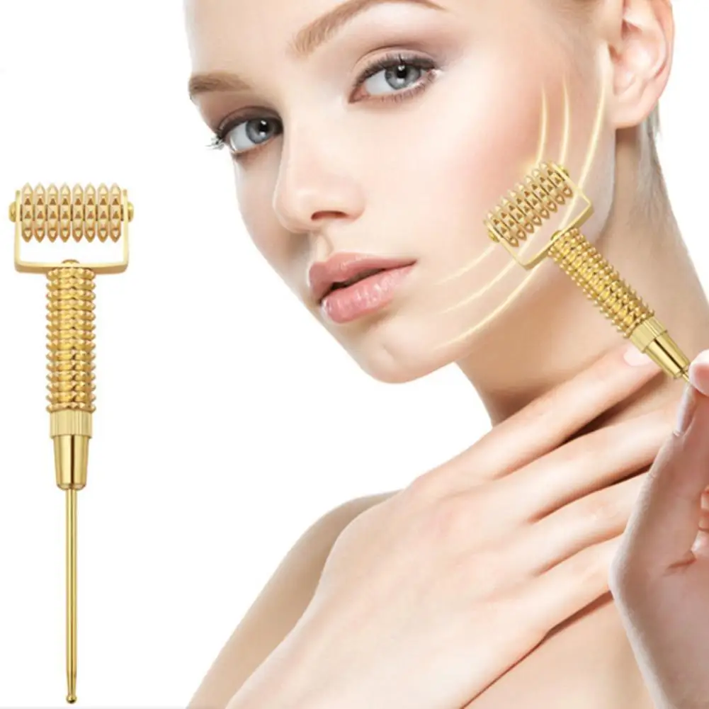

Golden Beauty Roller Tool Massage Roller Ear Acupoints Remove Wrinkle Massage Needle Face Lifting Instrument Face E5J5