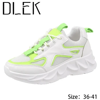 

Platform Vulcanize Shoes Shoe for Woman Sneaker Breathable Mesh Light Green Shoes Female 2020 New Sneakers