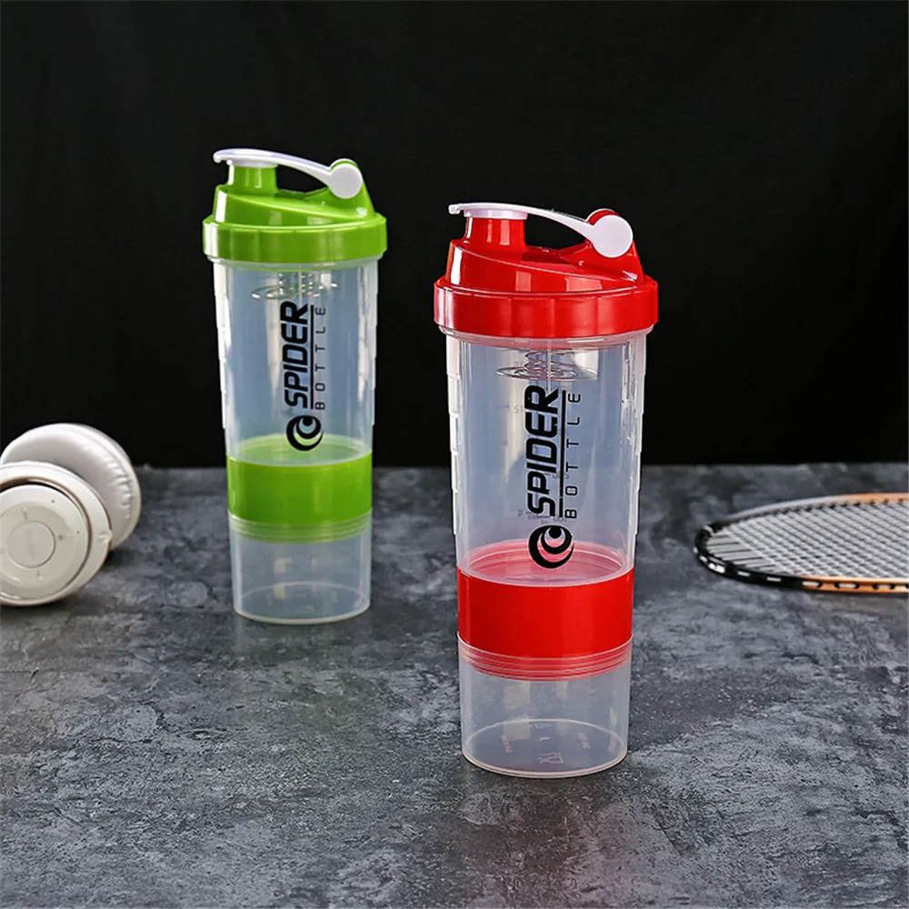 Creative 500ml Sports Shaker Bottle Protein Powder Mixing Bottle Portable Fitness  Gym Shaker Plastic Leak-poof Drinking Bottles - Shaker Bottles - AliExpress