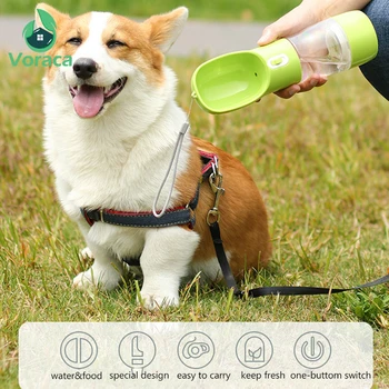 

Portable Pet Dog Water Bottle Drinking Water Feeder Cat Dog Bowl Food Feeding Puppy Dog Cat Walking Supplies Outdoor Travel