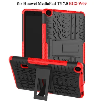 

Case for Huawei MediaPad T3 BG2-W09 7.0 inch Tire pattern Heavy Duty 2 in 1 Hybrid Rugged Durable Funda Tablet Stand Shell Capa