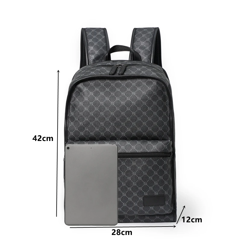 Fashion Luxury Backpack Men Travel Bag Brand Design Plaid Men's
