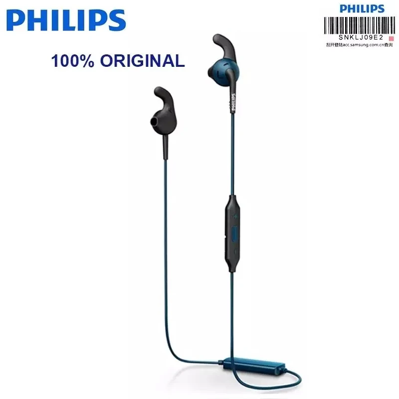 Original Philips SHQ6500 Neckband Bluetooth Wireless Headphones Earphone Bass Waterproof Headset with Microphone for Iphone X |