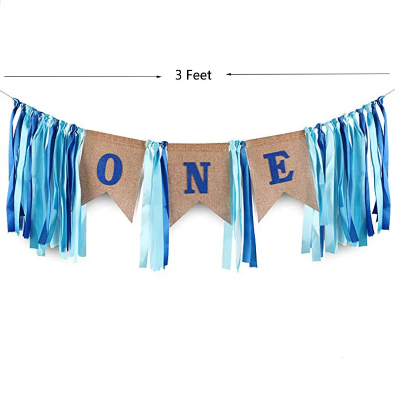 STARLZMU Baby Shower мальчик 1 день рождения украшение с короной высокое кресло баннер торт полосы для празднования первого дня рождения поставки