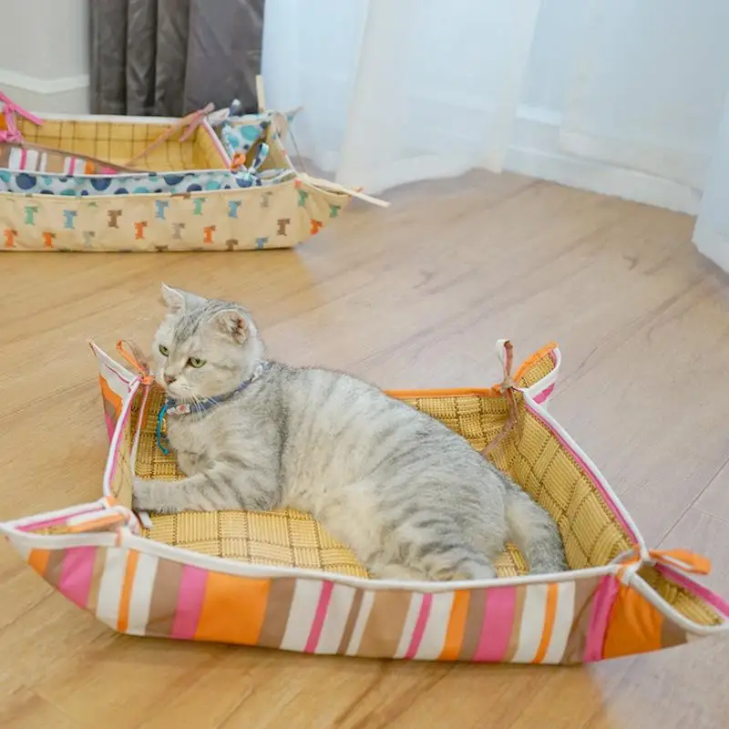 

Pet Cooling Bed Dog Bed Mat Breath Blanket Cat Kennel Portable Comfy Calming Sleeping Dog Accessory Super Soft Dog Braid Bed