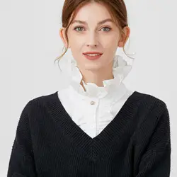 Sitonjwly 2022 Ruffles Stand Detachable Shirt Collar Fashion Lace Fake Collar Detachable Collar Blouse Collar Accessories
