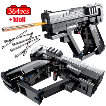 

City Police Pistol WW2 Gun Model Building Blocks Military Technic Bullet Weapon Figures Bricks Educational Toys for kids gifts