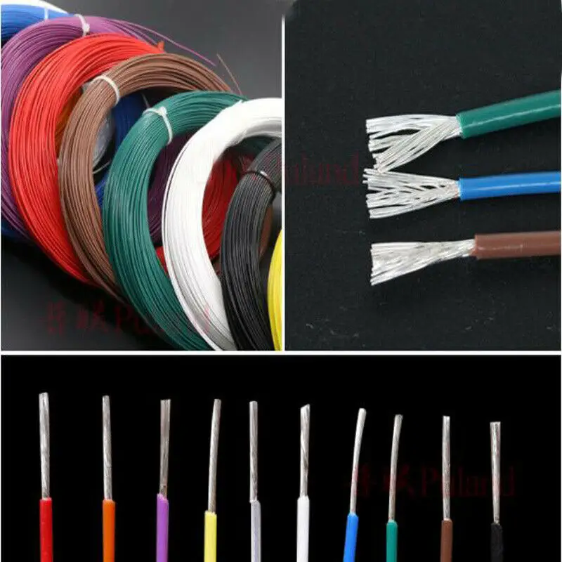 1 метр серебристый медный ПТФЭ провод 26 AWG одножильный многожильный кабель
