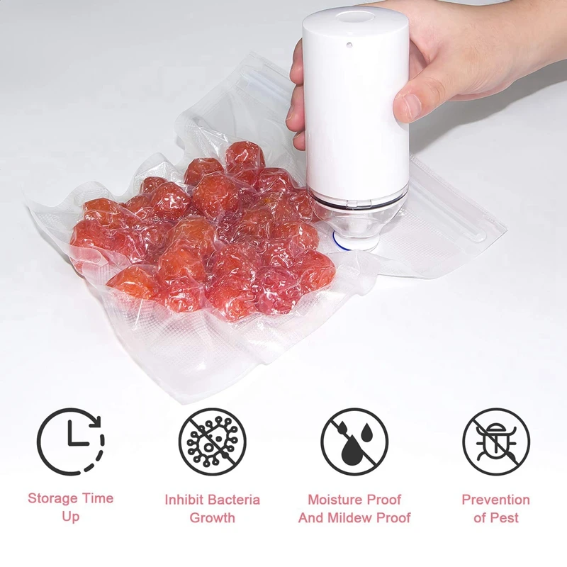 XMX-Еда вакуумная упаковочная машина с 5 пакет на молнии вакуумные пакеты, маленький и портативный вакуумные упаковочные машины для Кухня и