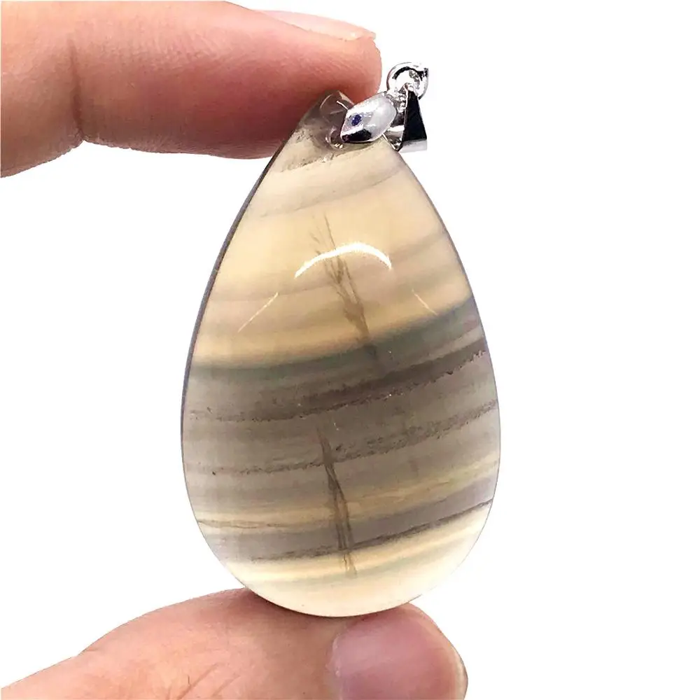 

Natural Colorful Fluorite Pendant For Woman Man Clear Crystal 46x30x16mm Water Drop Beads Rainbow Gemstone Fashion Jewelry AAAAA