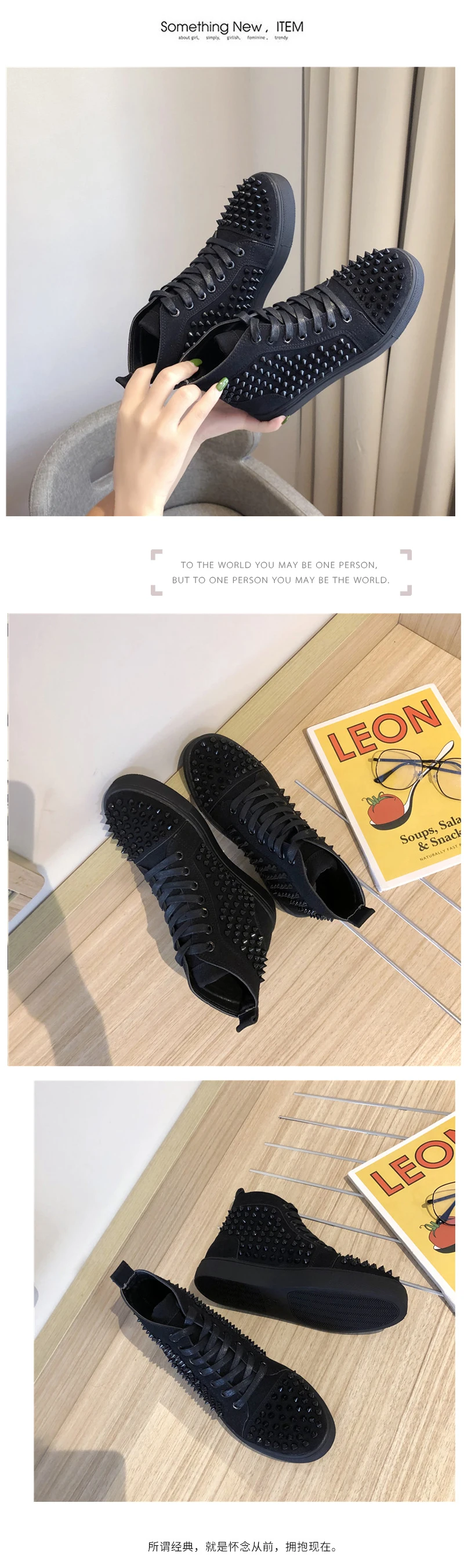 Женская обувь с высоким берцем; сезон осень-зима; коллекция года; модные полусапожки на толстой подошве с заклепками и стразами; повседневные Ботинки martin на подъеме
