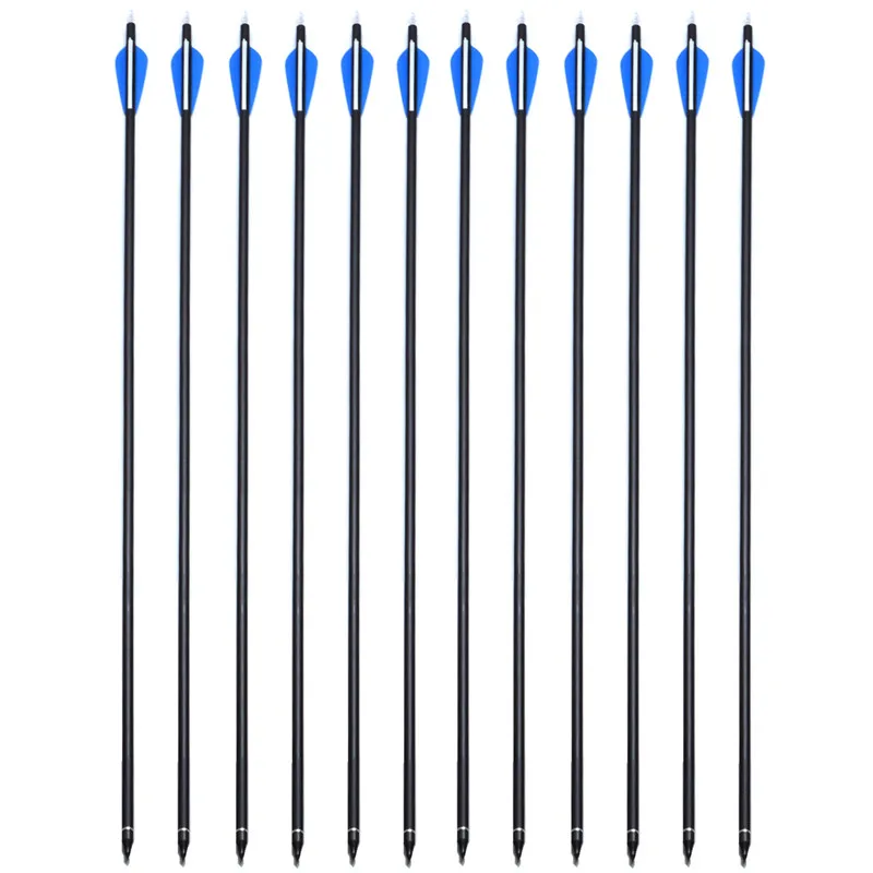 Hunting bow  6/12/24/36 Pcs Spine 500 Mixed Carbon Arrow 30 Inches Diameter 8 mm for Compound/Recurve Bow and Arrow Archery