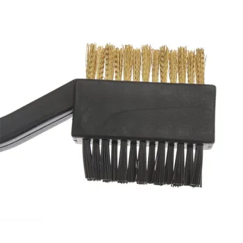 

2 Sided Brass Wires Nylon Golf Club Brush Groove Cleaner Kit Black Brush Cleaning Tool Kit Golf Tools Accessories Equipment