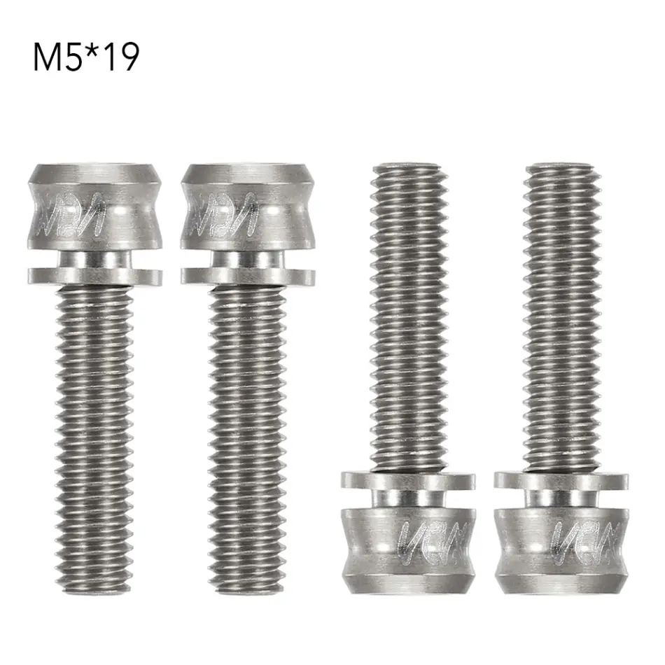 Titanium M5x19 Сверхлегкий велосипедный титановый сплав крепежные винты аксессуары циклическая застежки 4 шт. велосипедный велосипед стержневые винты шестигранные болты - Цвет: Titanium M5x19