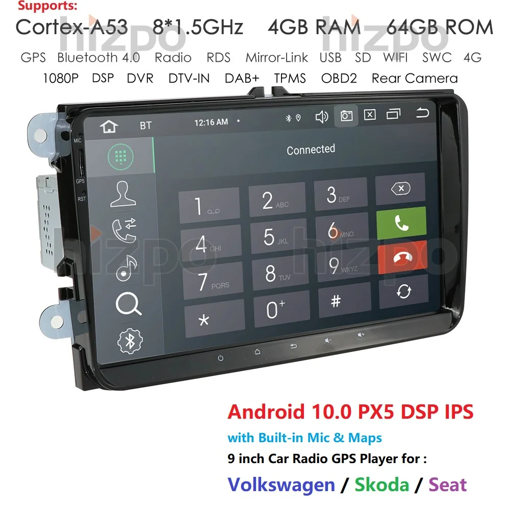 Android 10 2Din For Volkswagen/Golf/Polo/Tiguan/Passat/b7/b6/leon/Skoda/Octavia car Radio GPS Car Multimedia player