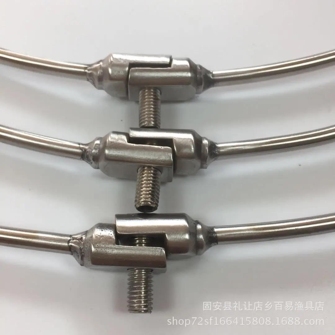 

Stainless Steel Rough Thick One-piece Dip Net Circle Solid Hollow Welding Folding Long Net Head Fishing Gear