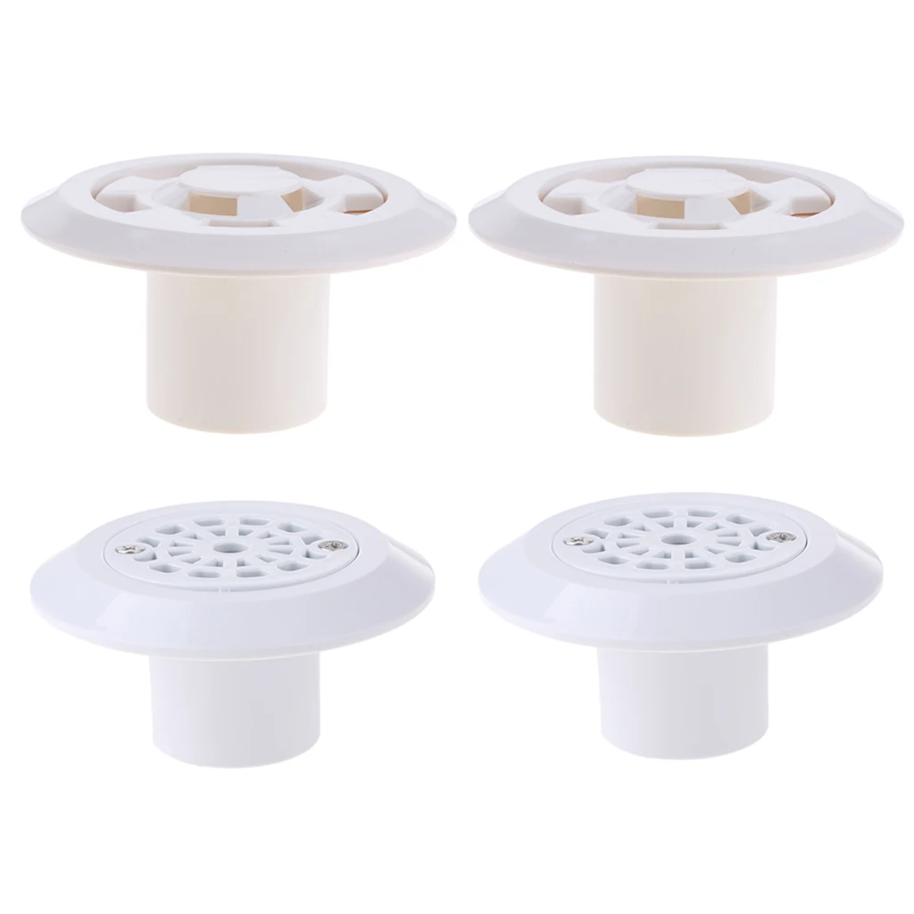 Pack of 4 Above Ground Pool Complete Return Inlet Outlet Jet Fitting with Drainers Swimming Pool Accessories