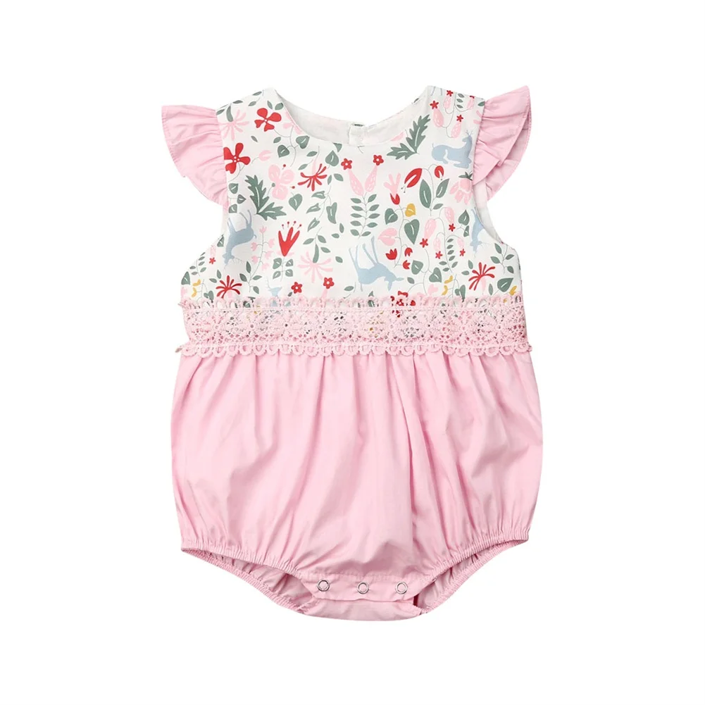 Emmababy со шнуровкой симпатичная детская одежда; комбинезон для маленьких детей; Новинка для маленьких девочек с кроликом Банни; комбинезон с